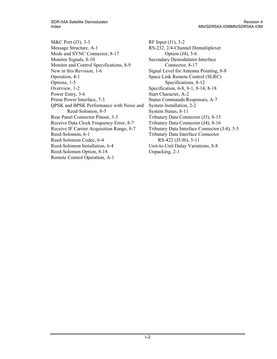 Comtech EF Data SDR-54A User Manual | Page 94 / 96