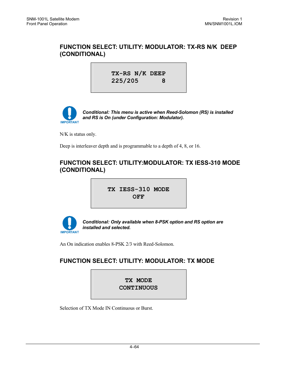 Comtech EF Data SNM-1001L User Manual | Page 128 / 344