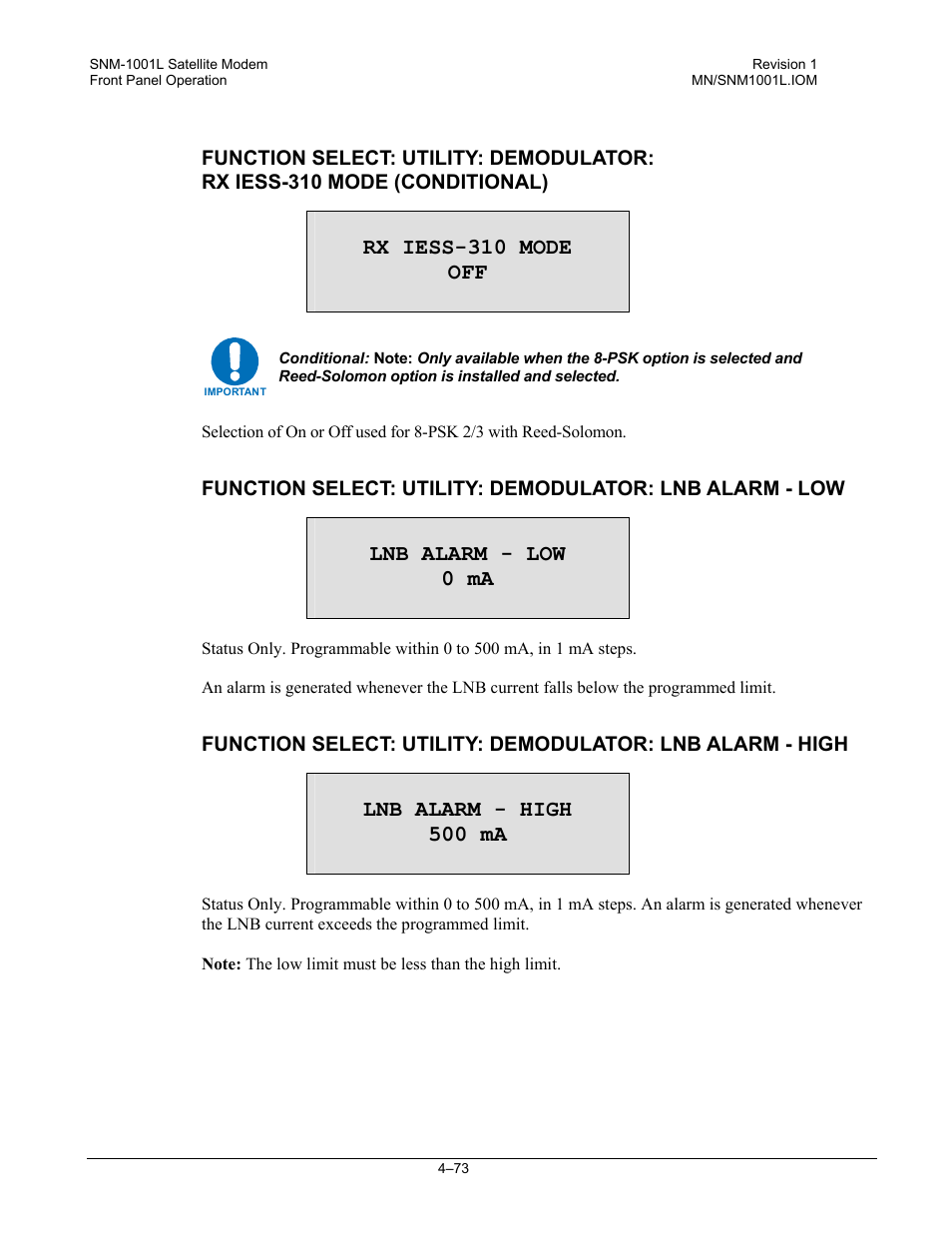 Comtech EF Data SNM-1001L User Manual | Page 137 / 344