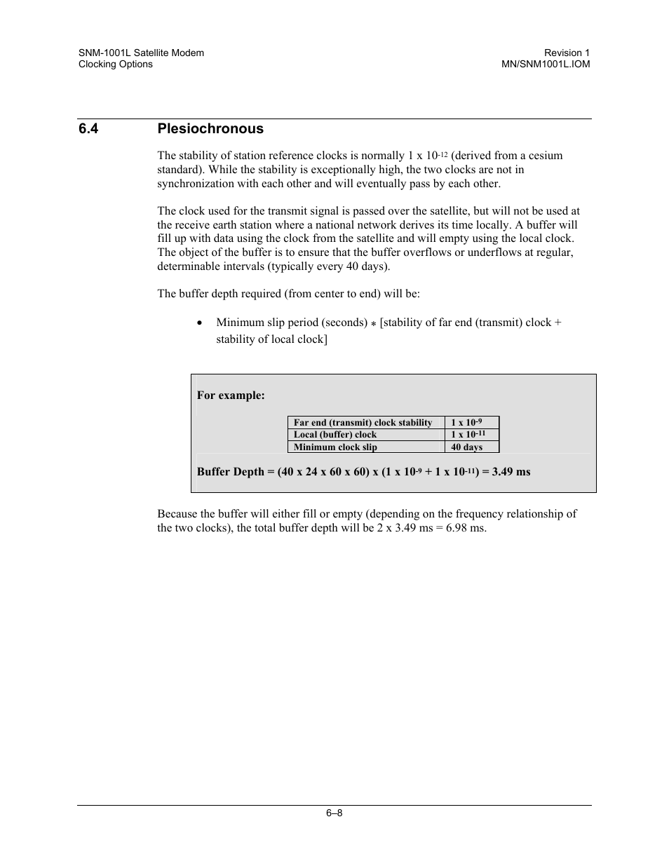 Plesiochronous, 4 plesiochronous | Comtech EF Data SNM-1001L User Manual | Page 174 / 344