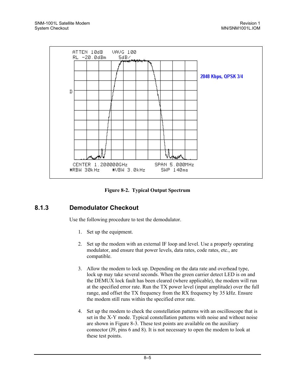 Demodulator checkout, 3 demodulator checkout | Comtech EF Data SNM-1001L User Manual | Page 195 / 344