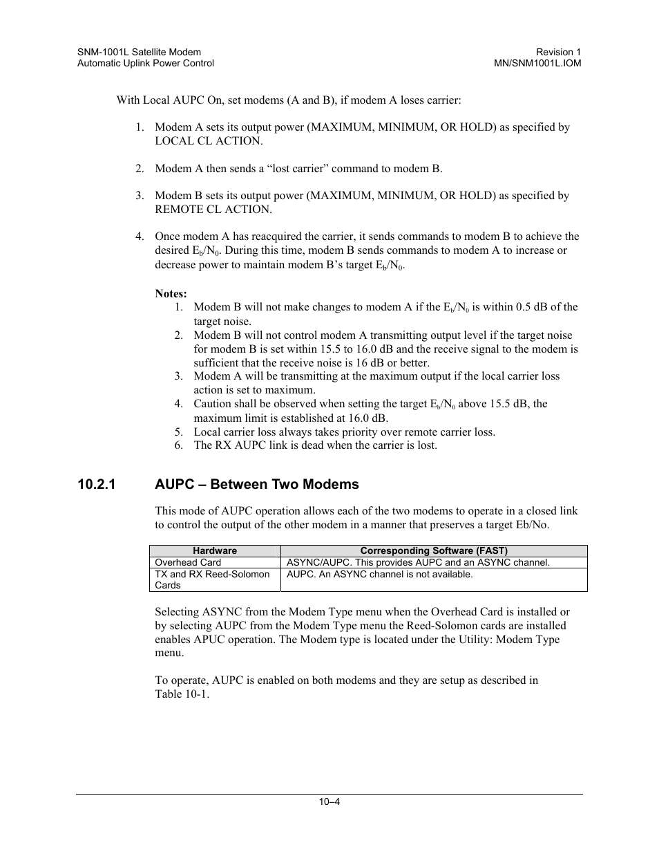 Aupc – between two modems, 1 aupc – between two modems | Comtech EF Data SNM-1001L User Manual | Page 208 / 344