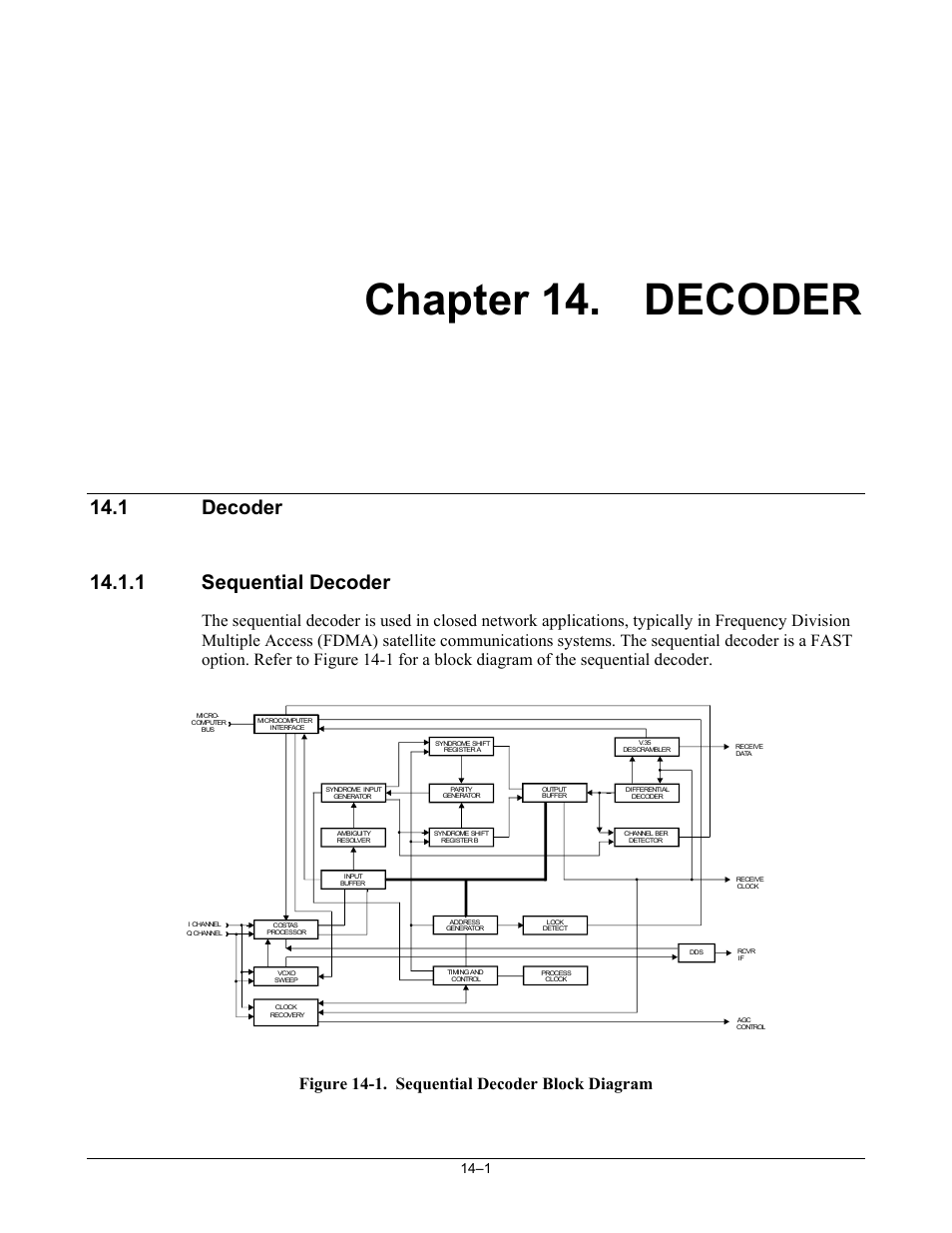 Chp_14 decoder, Decoder, Sequential decoder | Chapter 14. decoder | Comtech EF Data SNM-1001L User Manual | Page 227 / 344