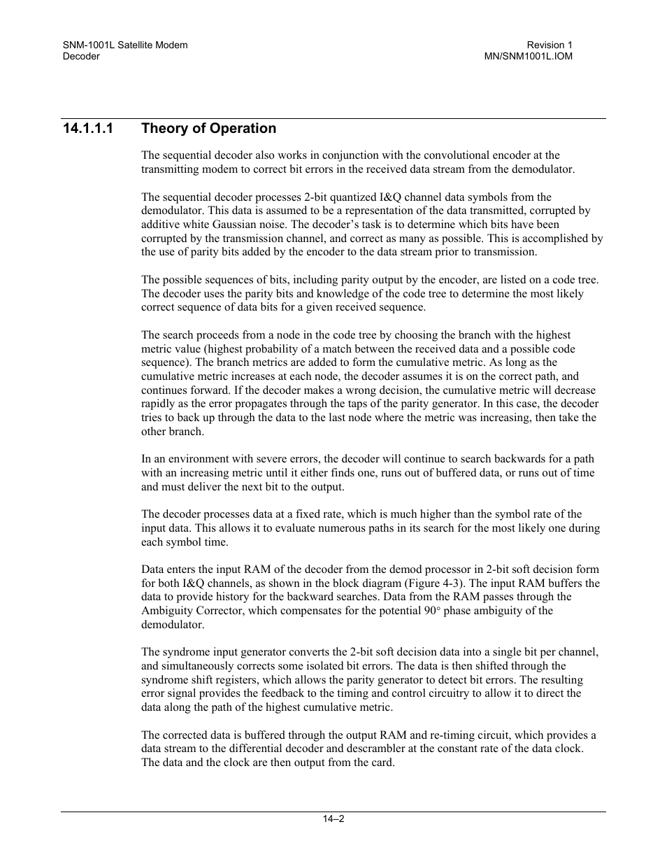 Theory of operation, 1 theory of operation | Comtech EF Data SNM-1001L User Manual | Page 228 / 344