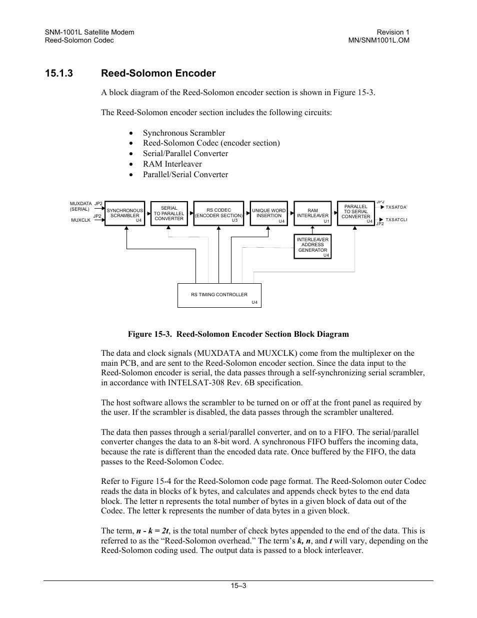 Reed-solomon encoder, 3 reed-solomon encoder | Comtech EF Data SNM-1001L User Manual | Page 235 / 344