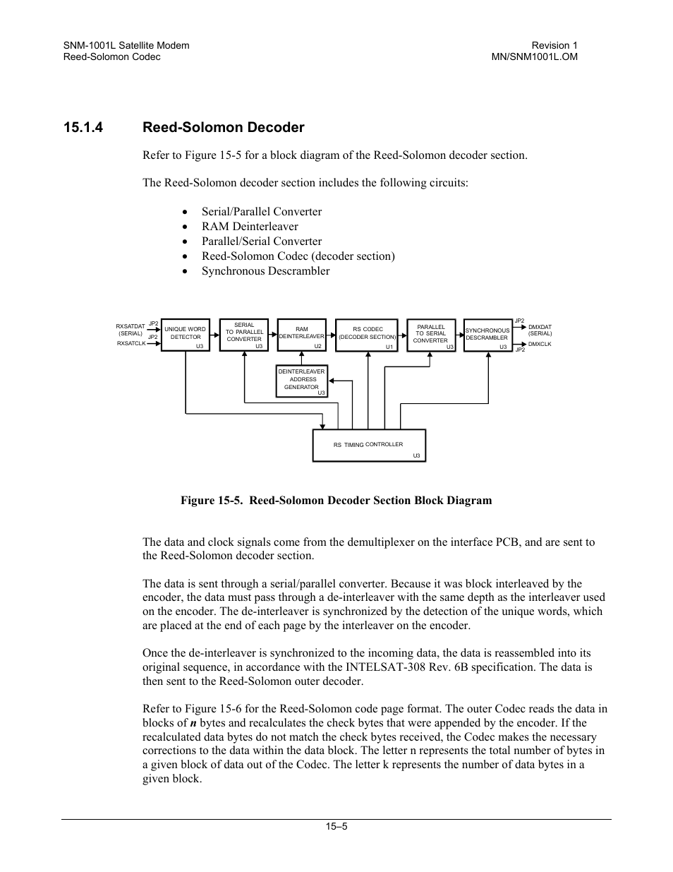 Reed-solomon decoder, 4 reed-solomon decoder | Comtech EF Data SNM-1001L User Manual | Page 237 / 344