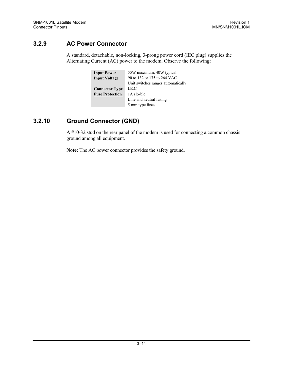 Ac power connector, Ground connector (gnd), 9 ac power connector | 10 ground connector (gnd) | Comtech EF Data SNM-1001L User Manual | Page 63 / 344