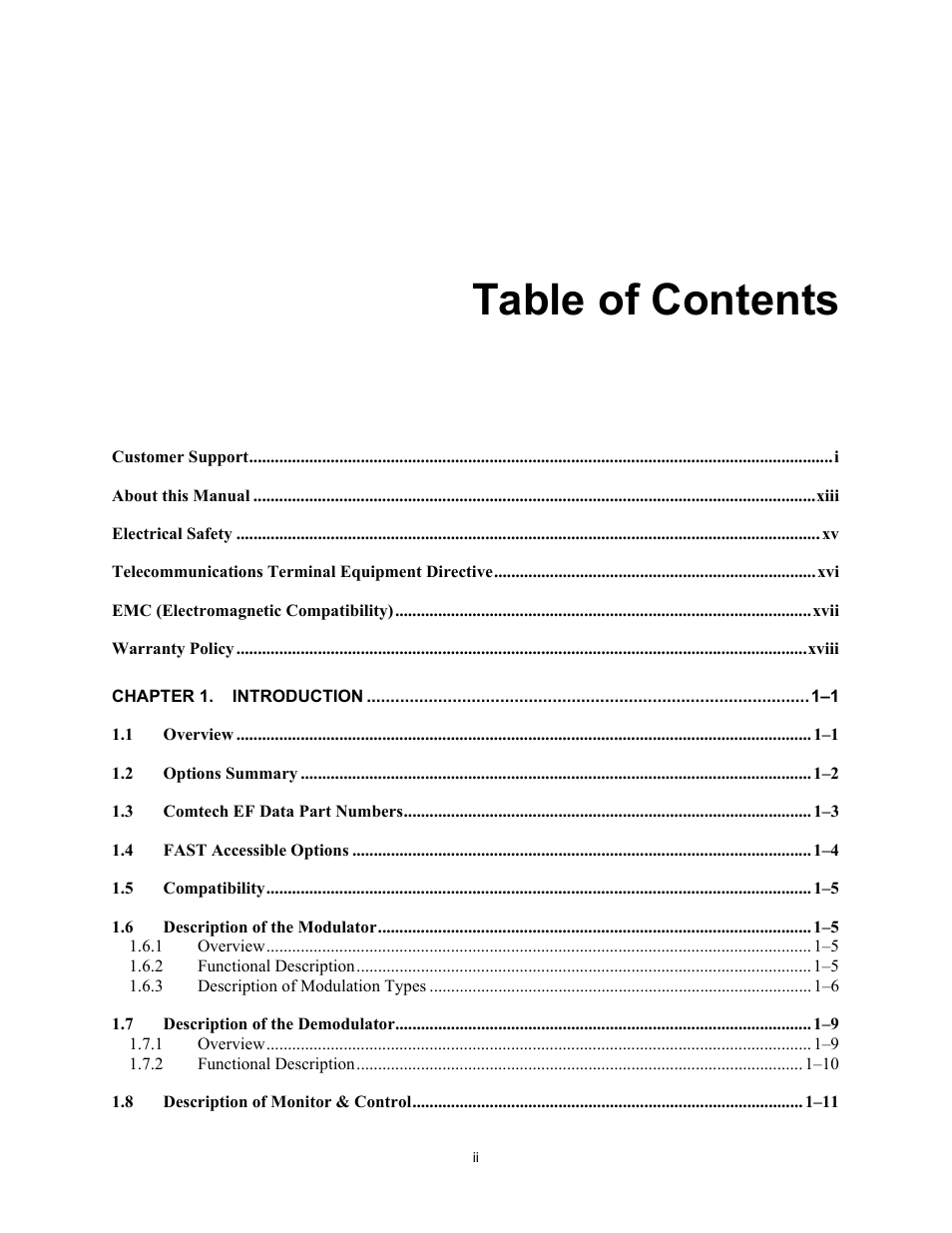 Comtech EF Data SNM-1001L User Manual | Page 7 / 344