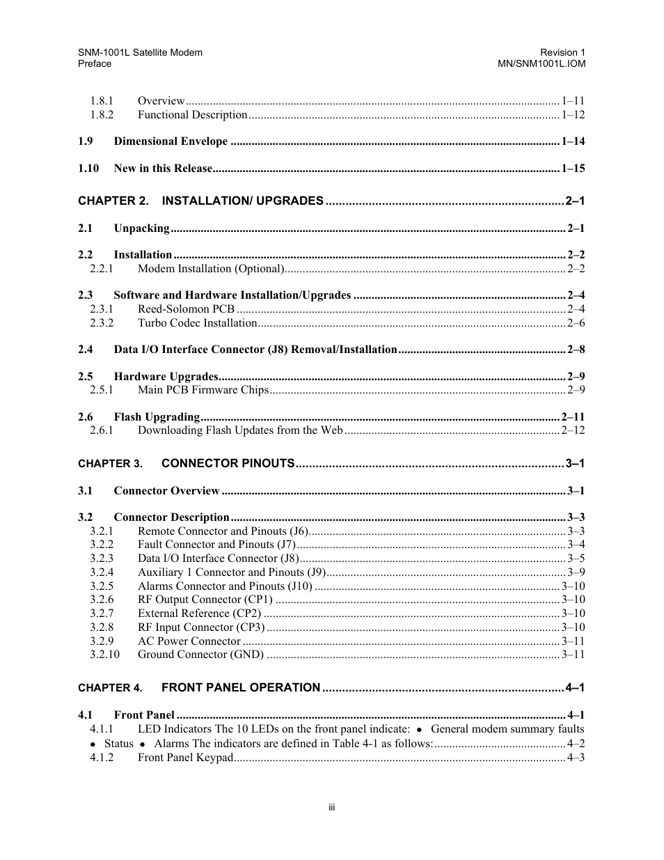 Comtech EF Data SNM-1001L User Manual | Page 8 / 344