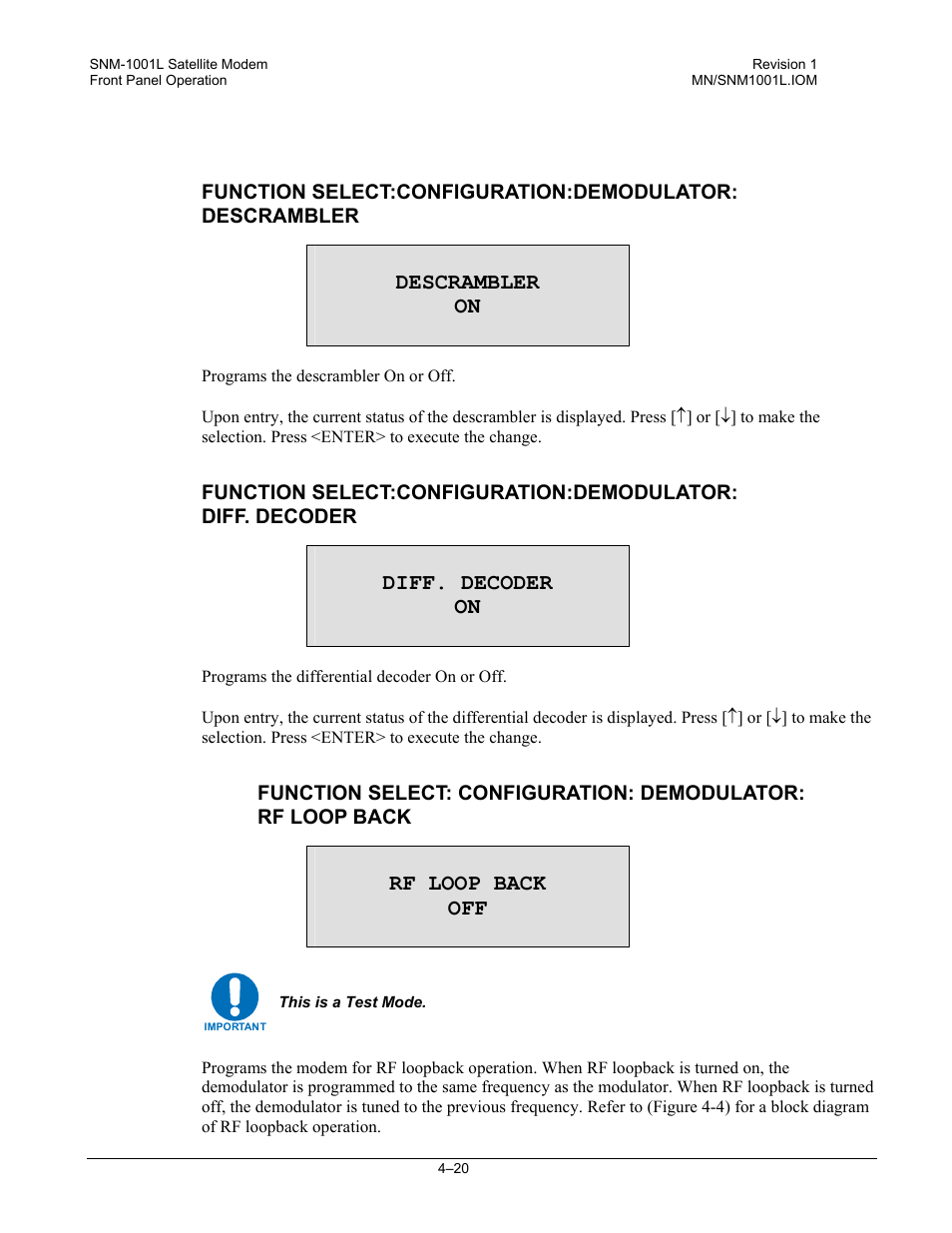 Comtech EF Data SNM-1001L User Manual | Page 84 / 344