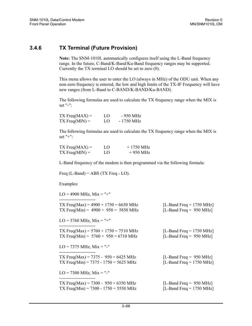 Tx terminal (future provision) | Comtech EF Data SNM-1010L User Manual | Page 114 / 266