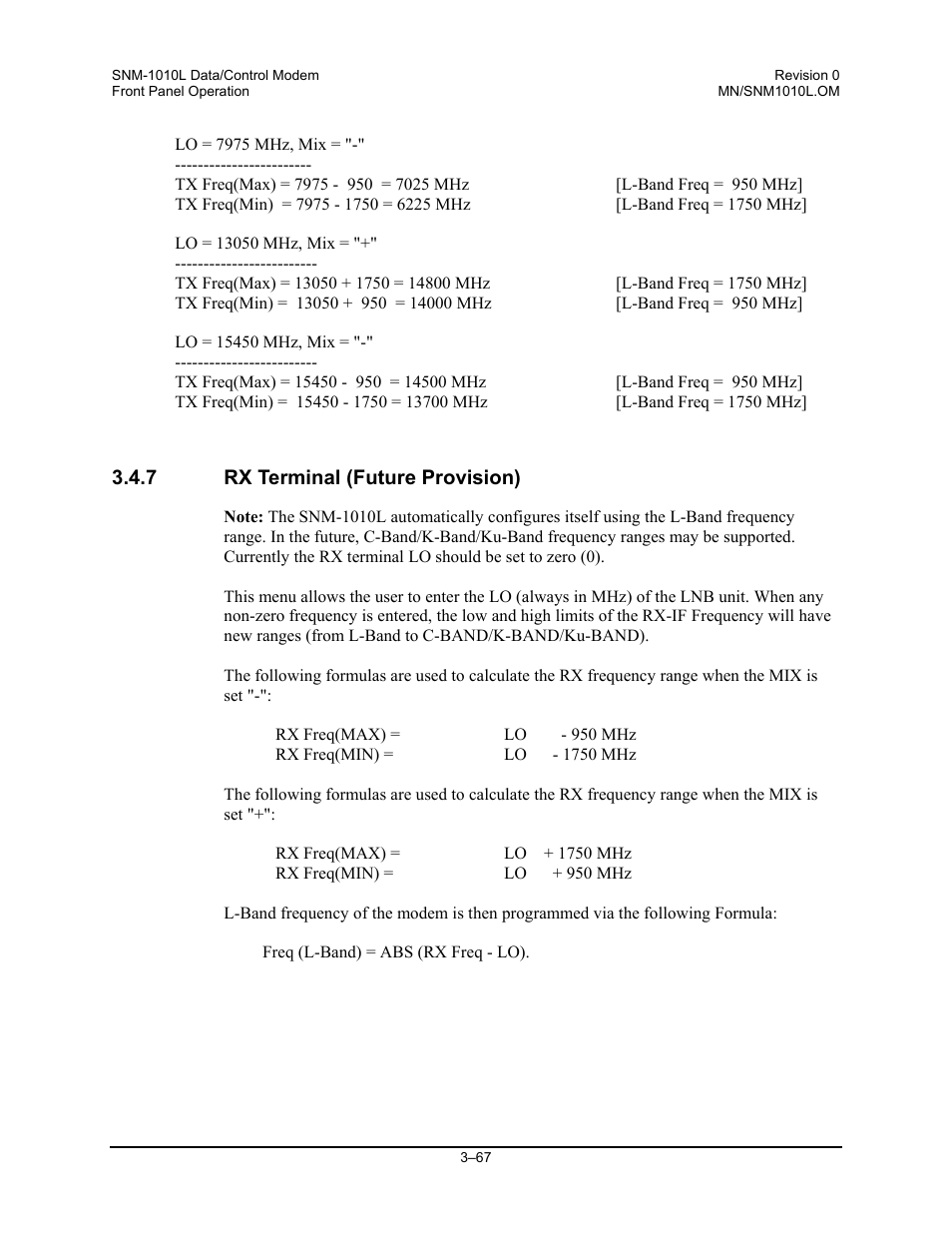 Rx terminal (future provision) | Comtech EF Data SNM-1010L User Manual | Page 115 / 266