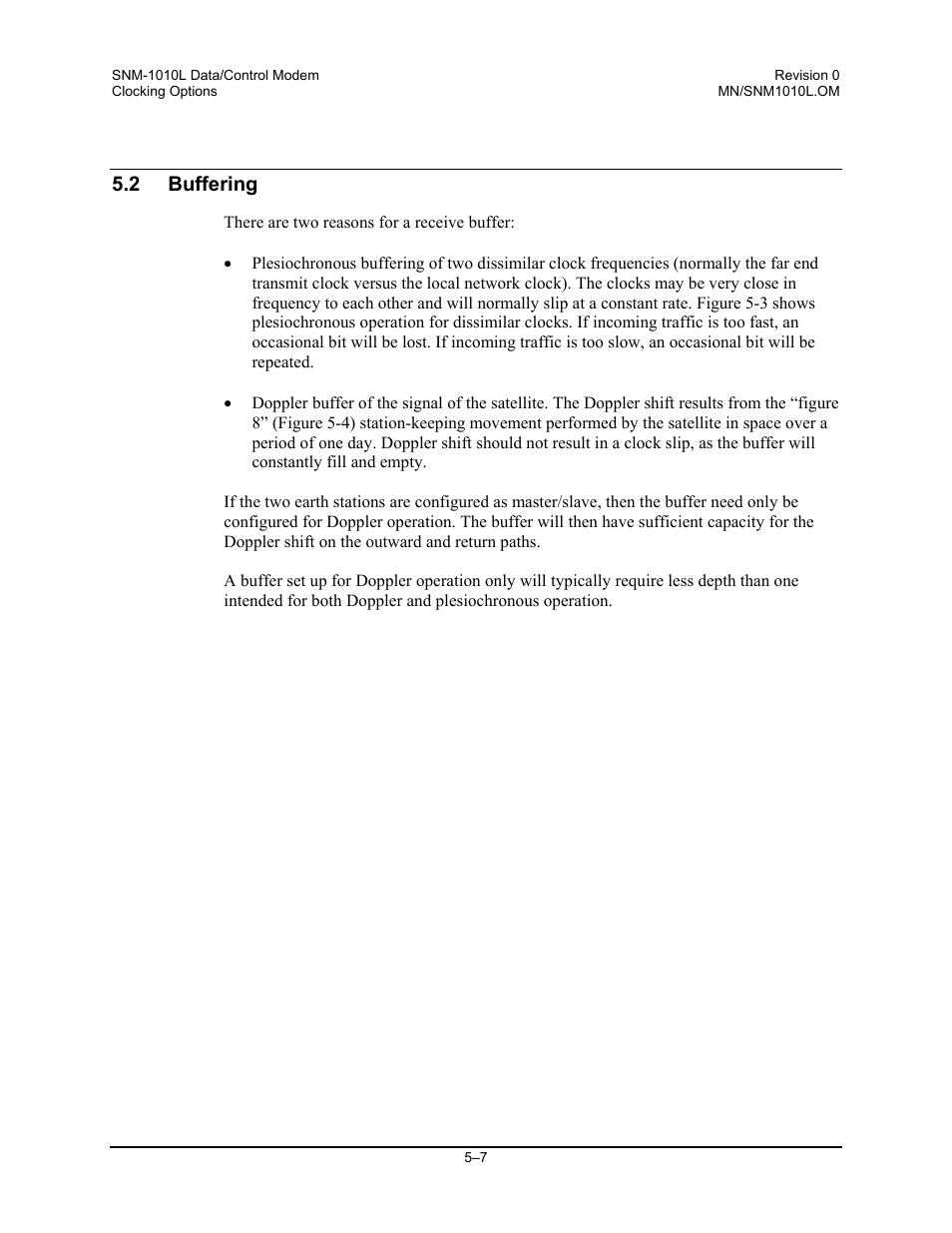 Buffering, 2 buffering | Comtech EF Data SNM-1010L User Manual | Page 157 / 266