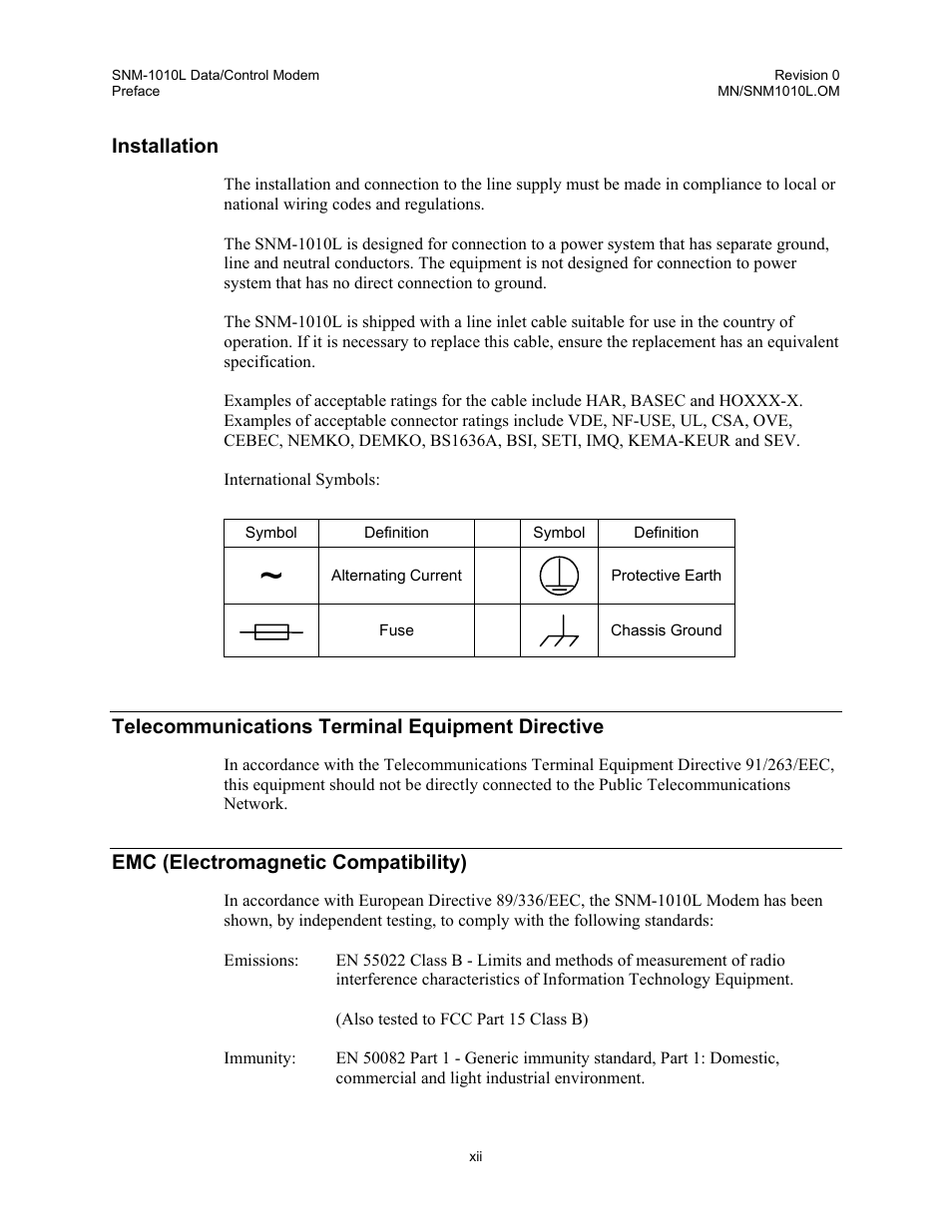 Installation | Comtech EF Data SNM-1010L User Manual | Page 16 / 266