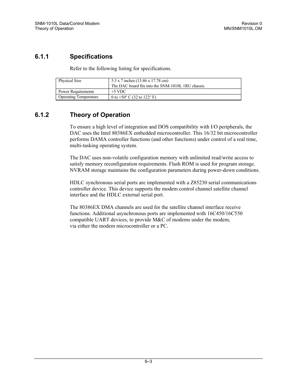 Theory of operation, 1 specifications, 2 theory of operation | Comtech EF Data SNM-1010L User Manual | Page 165 / 266