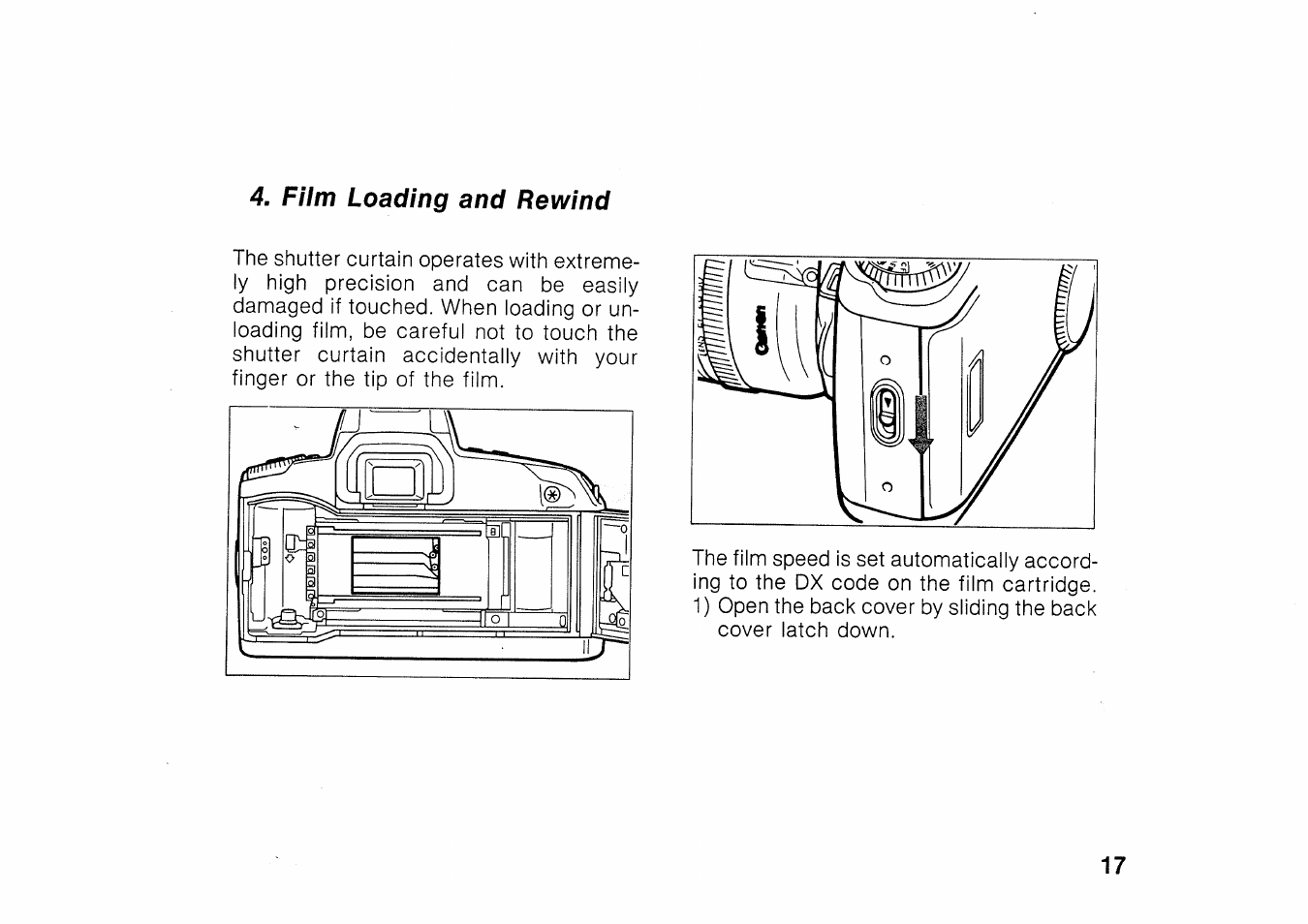 1] preparations 1. battery loading and check | Canon EOS 100 User Manual | Page 17 / 34