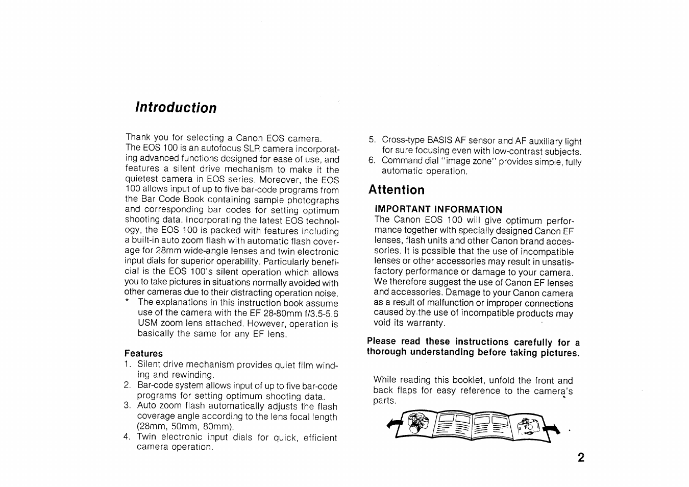 Introduction | Canon EOS 100 User Manual | Page 2 / 34