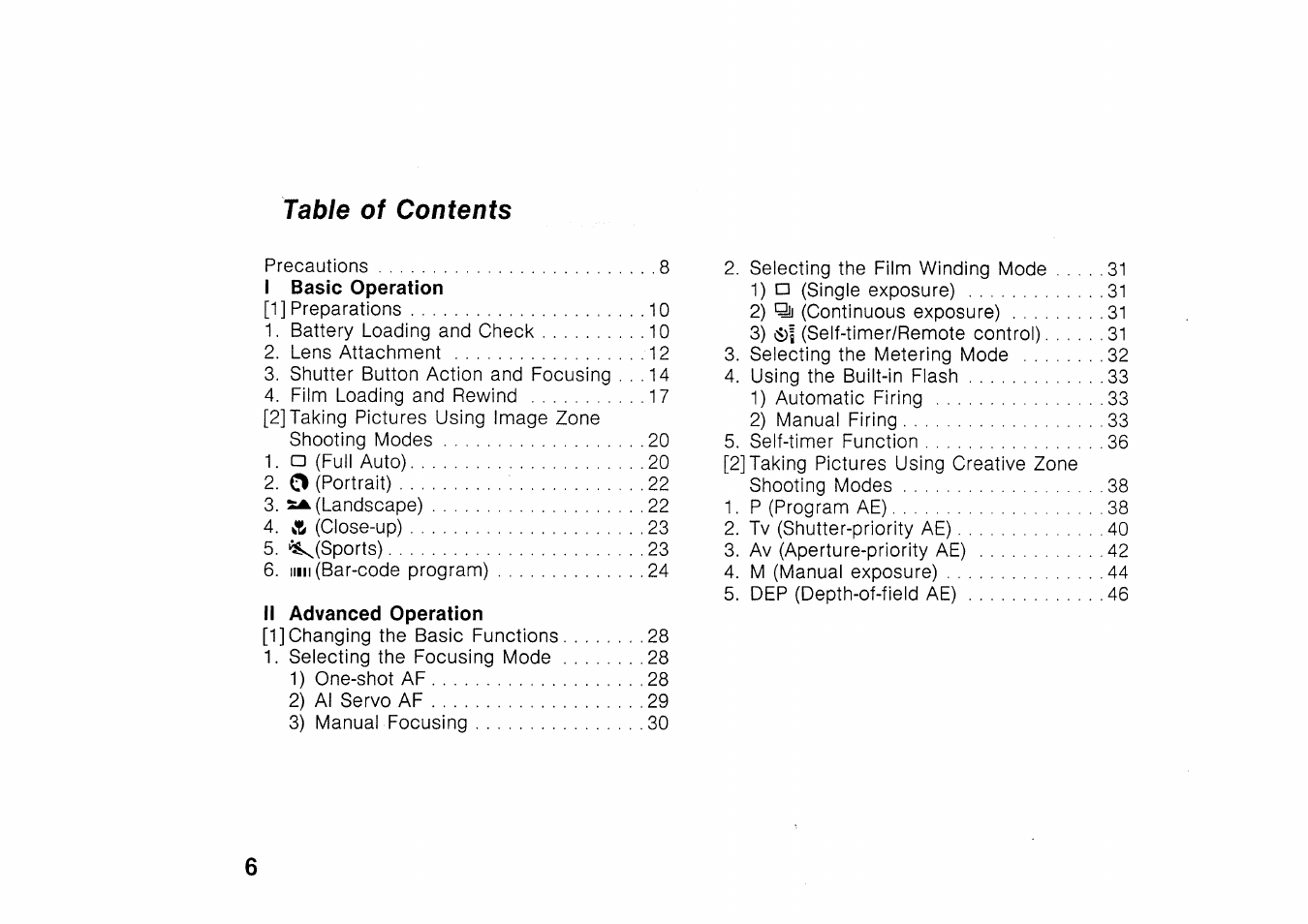 Command dial | Canon EOS 100 User Manual | Page 6 / 34