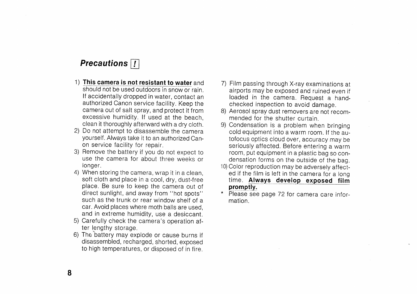 Display panel | Canon EOS 100 User Manual | Page 8 / 34