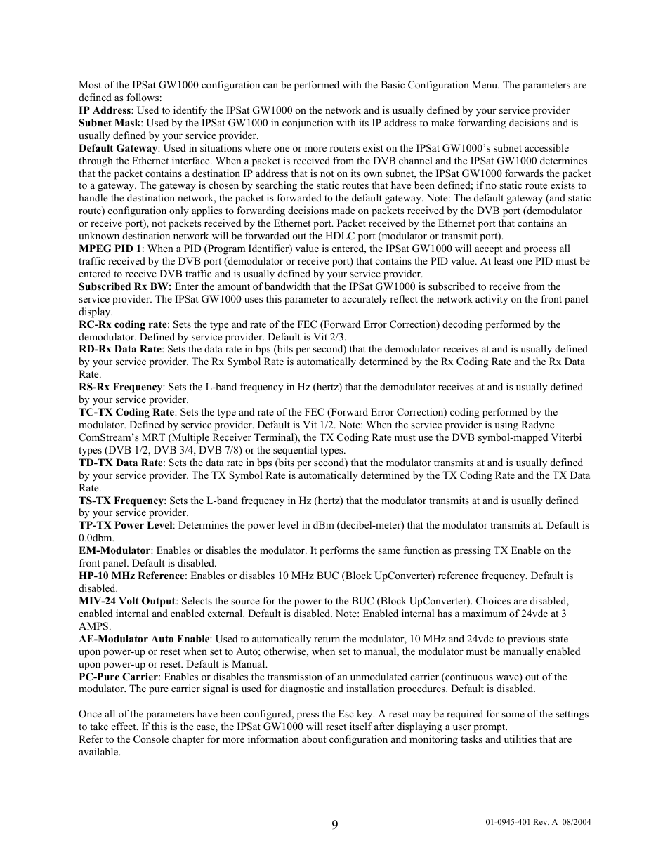 Comtech EF Data IPSat GW1000 User Manual | Page 19 / 51