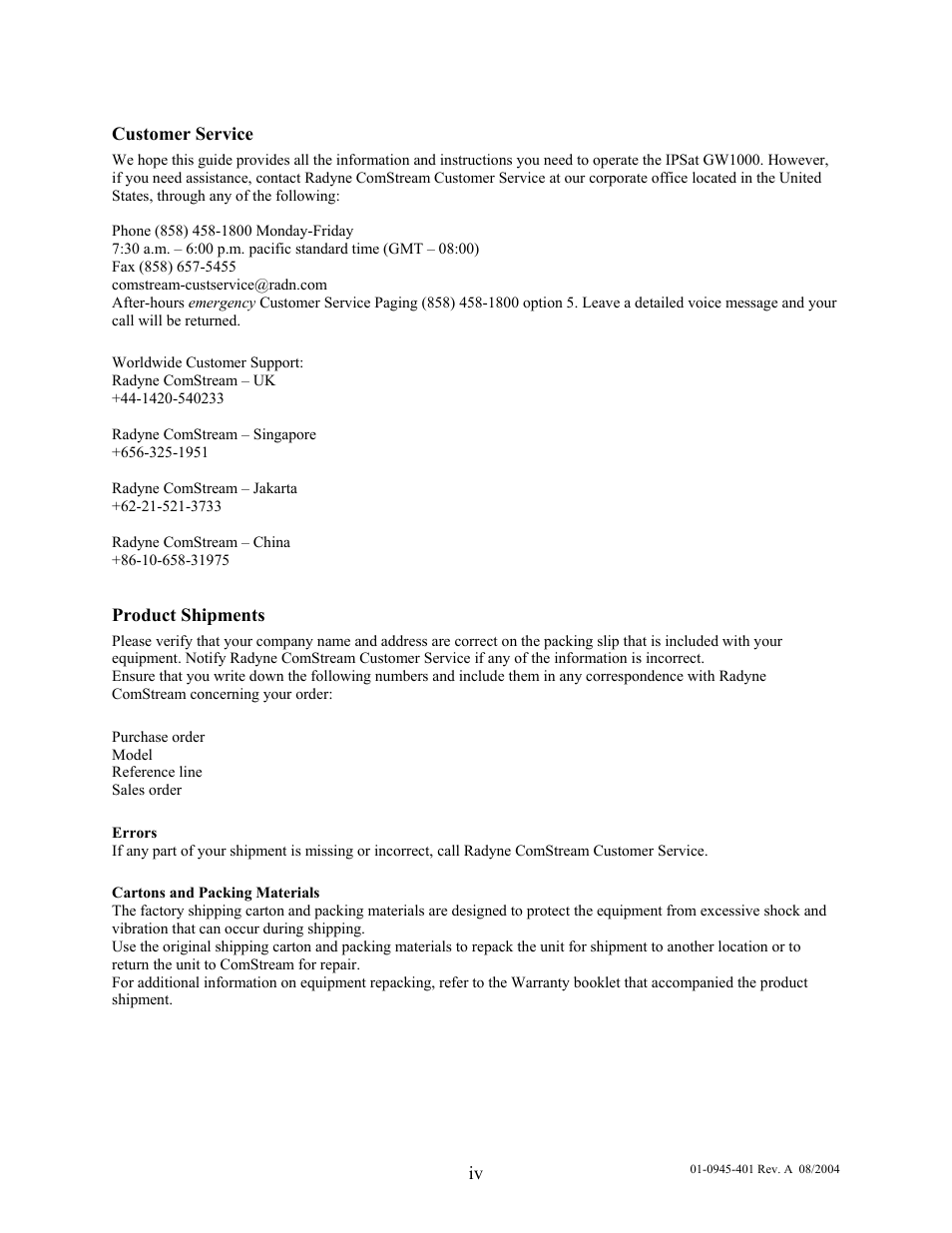 Comtech EF Data IPSat GW1000 User Manual | Page 5 / 51