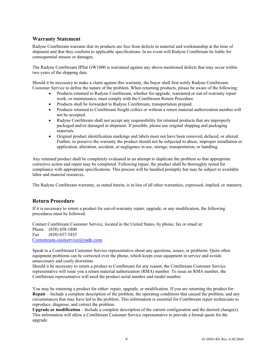 Comtech EF Data IPSat GW1000 User Manual | Page 6 / 51