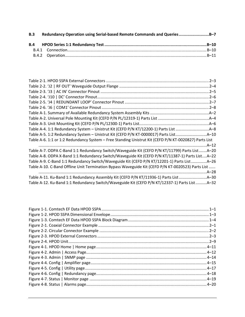 Tables and figures, Tables, Figures | Comtech EF Data HPOD User Manual | Page 11 / 150