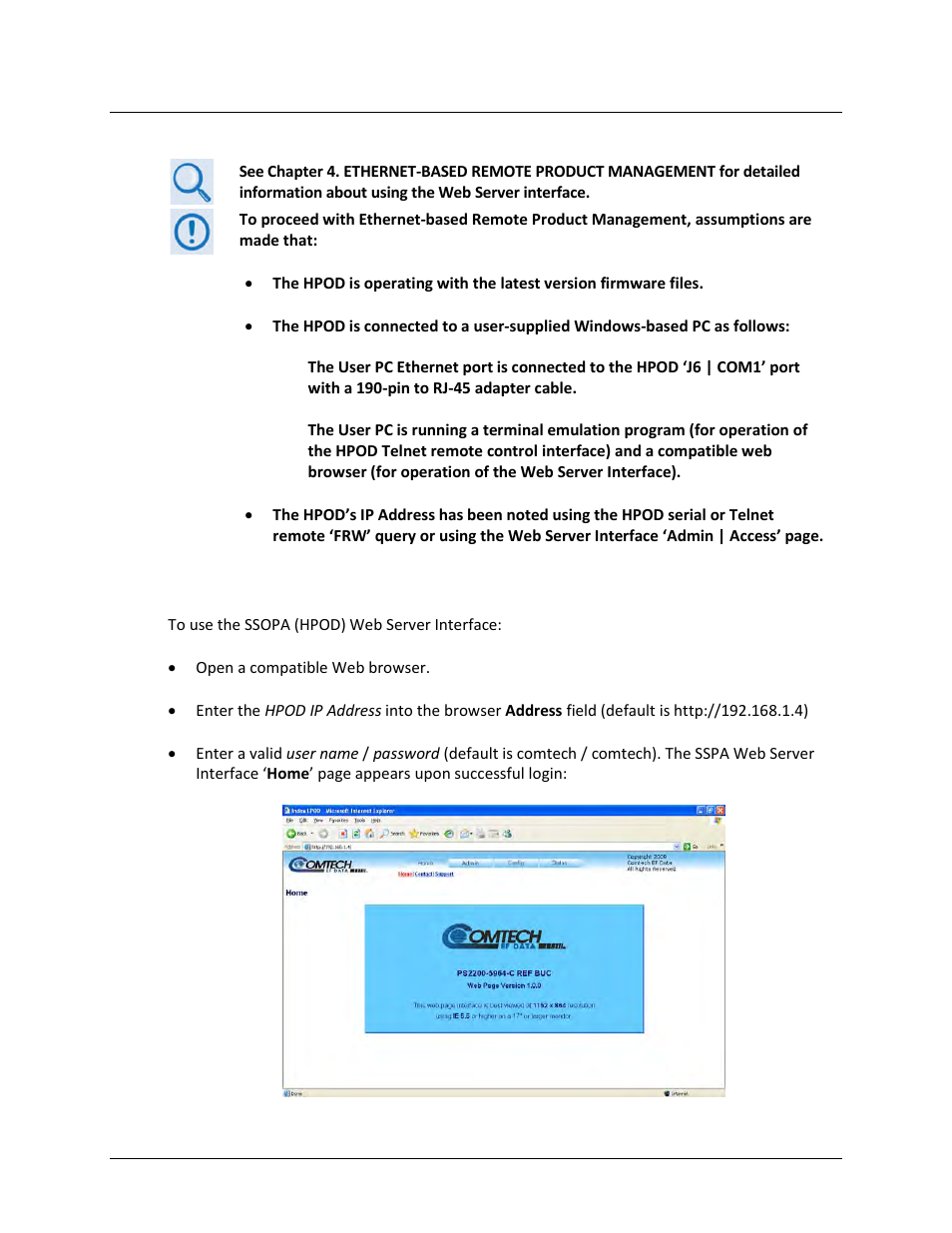 B.2.1 web server interface overview | Comtech EF Data HPOD User Manual | Page 134 / 150