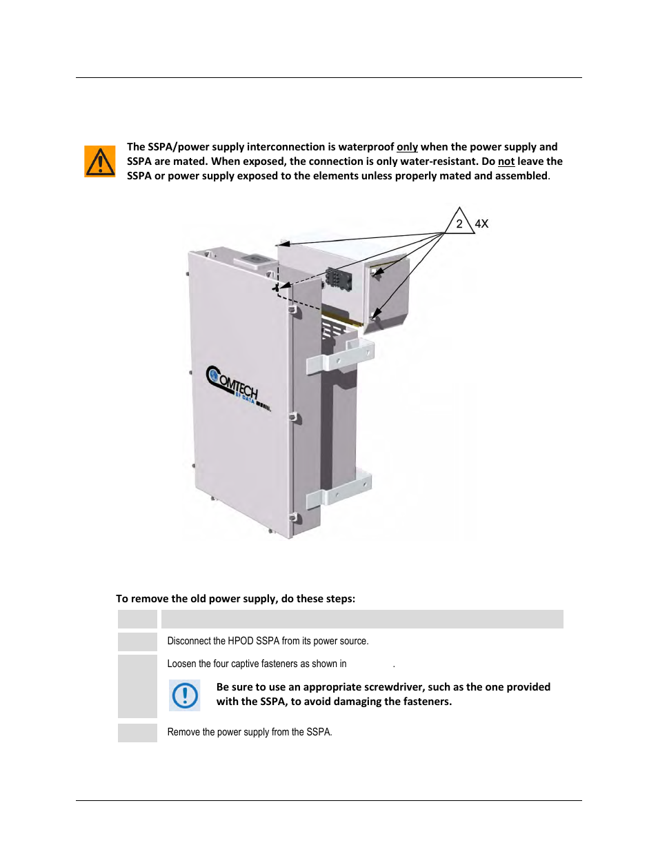 C.2 replace the power supply, C.2.1 remove the old power supply | Comtech EF Data HPOD User Manual | Page 144 / 150