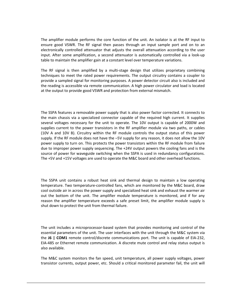 1 sspa module, 2 power supply, 3 cooling system | 4 monitor and control (m&c) | Comtech EF Data HPOD User Manual | Page 23 / 150