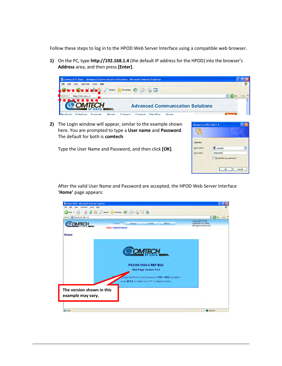 2 user login | Comtech EF Data HPOD User Manual | Page 56 / 150