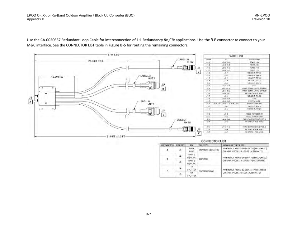 B.2.5 redundant loop cable – rx / tx | Comtech EF Data LPOD User Manual | Page 199 / 218