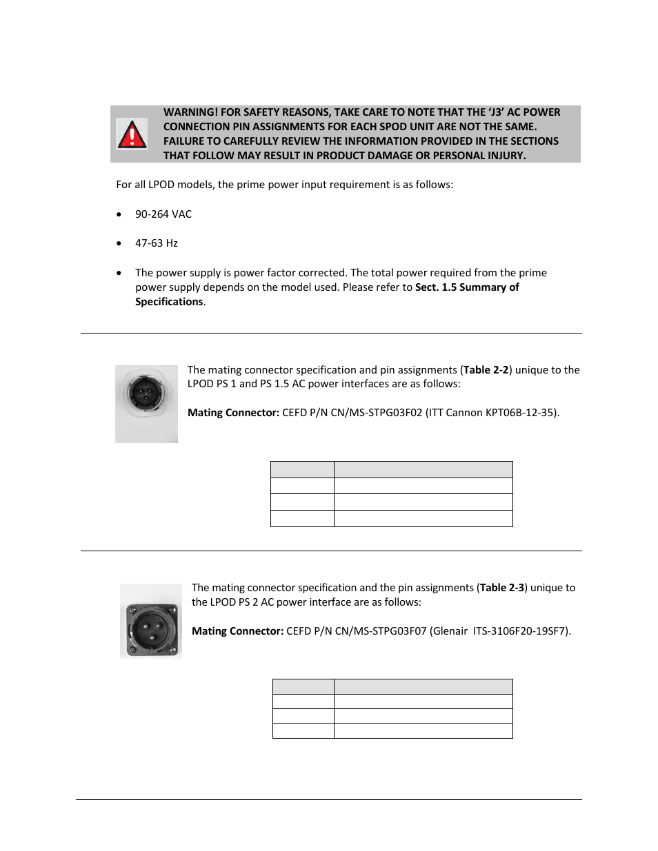 3 connector ‘j3 | power in’ (ac power mains), 2 lpod ps 2 ‘j3 | power in’ (ac power main) | Comtech EF Data LPOD User Manual | Page 45 / 218