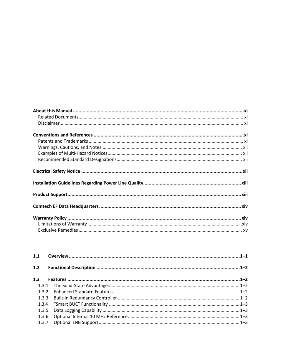 Comtech EF Data LPOD User Manual | Page 5 / 218