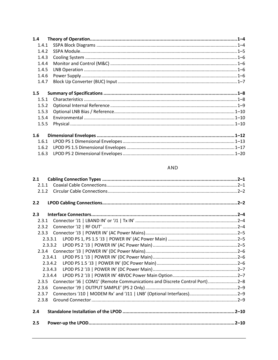 Comtech EF Data LPOD User Manual | Page 6 / 218