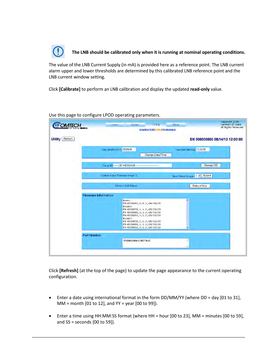 3 config | utility | Comtech EF Data LPOD User Manual | Page 85 / 218