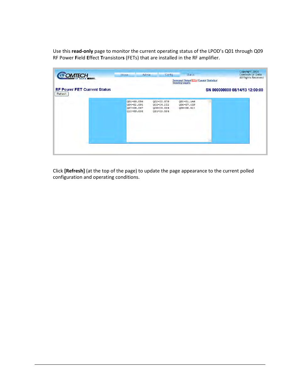 3 status | fets | Comtech EF Data LPOD User Manual | Page 90 / 218