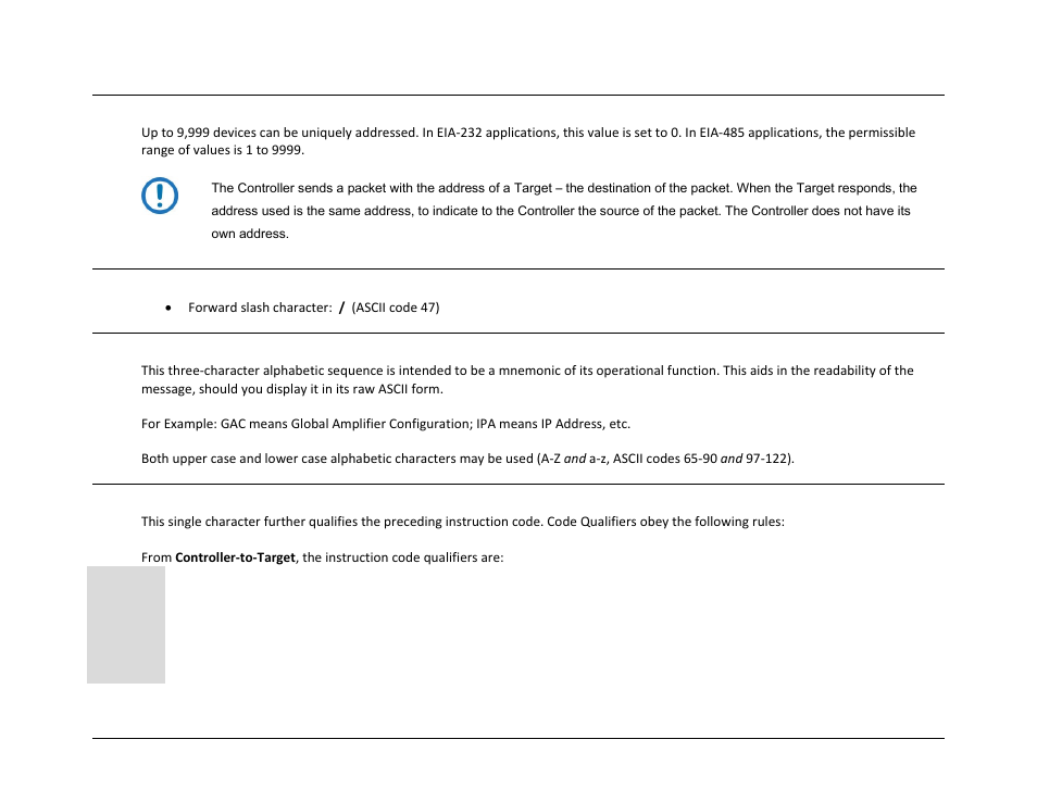 2 target address, 3 address delimiter, 4 instruction code | 5 instruction code qualifier | Comtech EF Data LPOD-R User Manual | Page 116 / 154