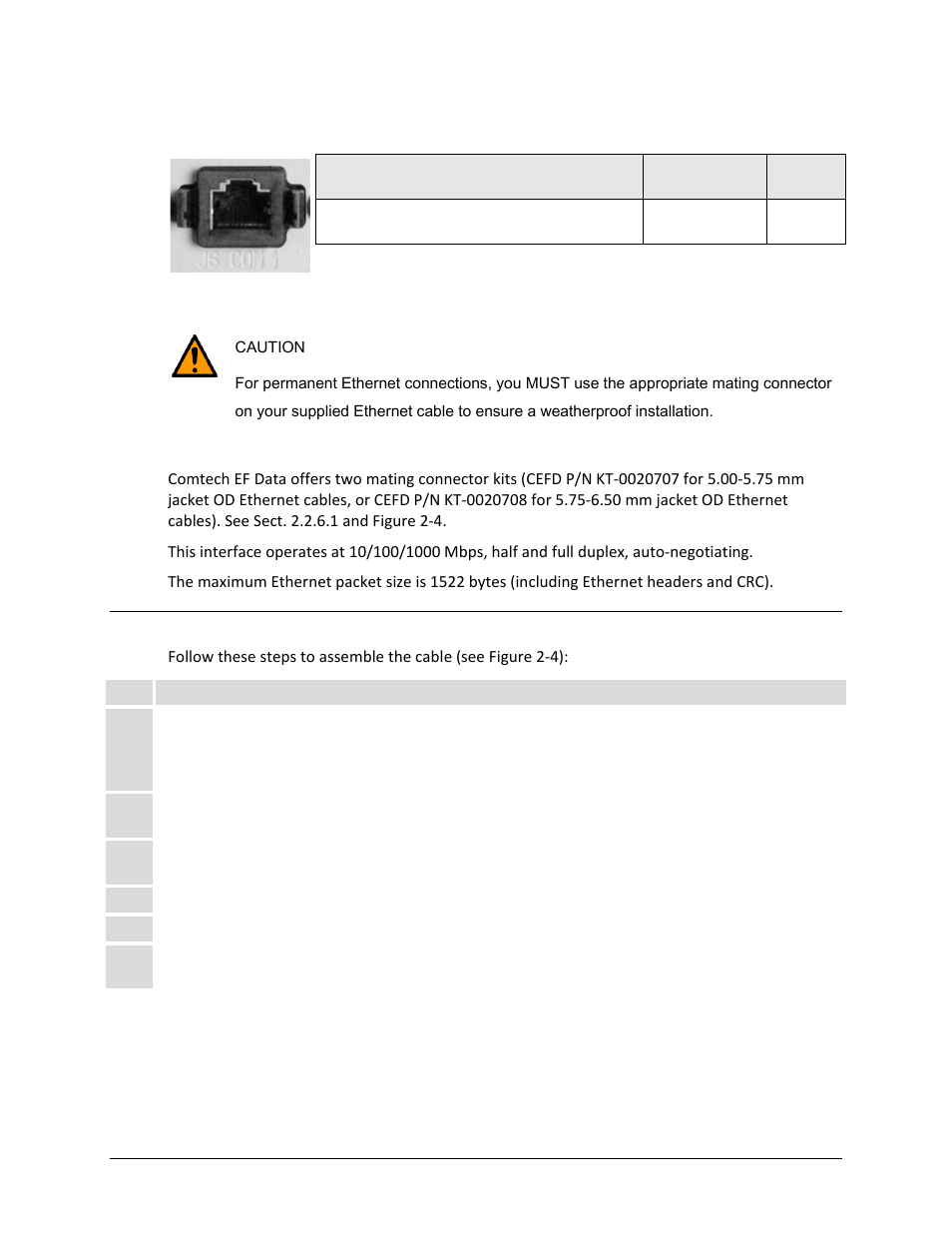 1 fabricating a weatherproof ethernet cable | Comtech EF Data LPOD-R User Manual | Page 69 / 154