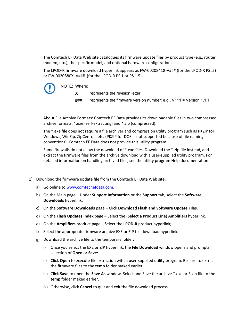 3 download and extract the firmware update files | Comtech EF Data LPOD-R User Manual | Page 81 / 154