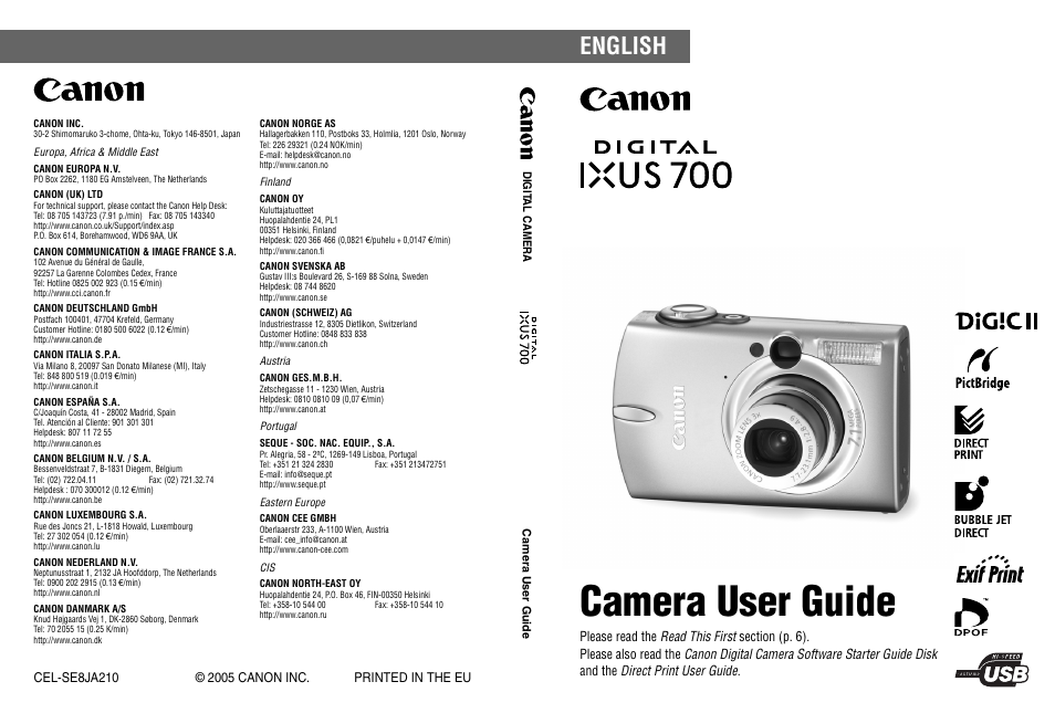 Canon 700 User Manual | 196 pages