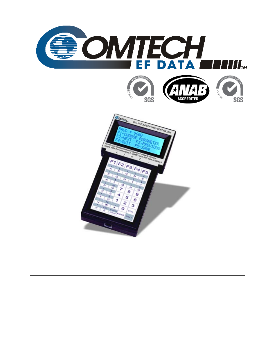 Inside cover, Clc-10 | Comtech EF Data CLC-10 User Manual | Page 3 / 70