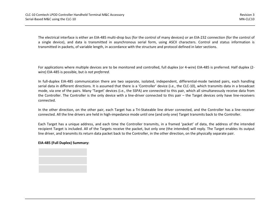 4 remote control protocol and structure, 1 eia-485 | Comtech EF Data CLC-10 User Manual | Page 37 / 70