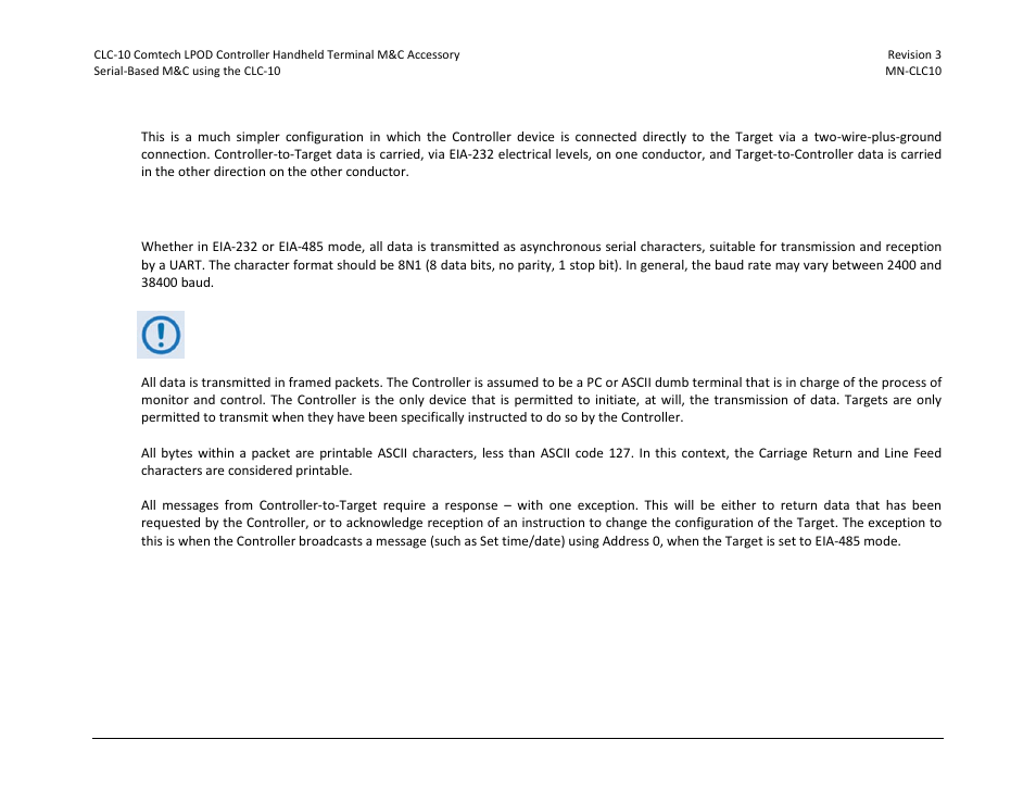 2 eia-232, 3 basic protocol | Comtech EF Data CLC-10 User Manual | Page 38 / 70