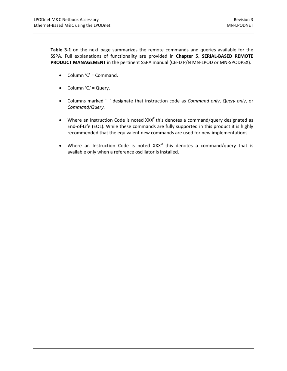 2 summary of remote control commands and queries | Comtech EF Data LPODnet User Manual | Page 38 / 60