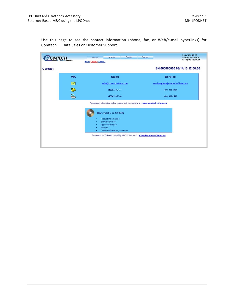 2 home | contact | Comtech EF Data LPODnet User Manual | Page 45 / 60