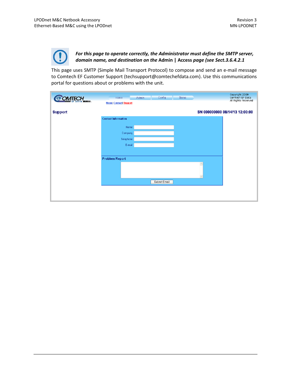 3 home | support | Comtech EF Data LPODnet User Manual | Page 46 / 60