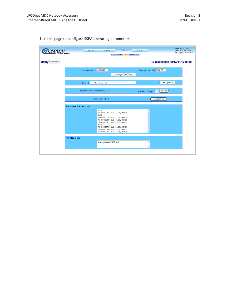 3 config | utility | Comtech EF Data LPODnet User Manual | Page 51 / 60