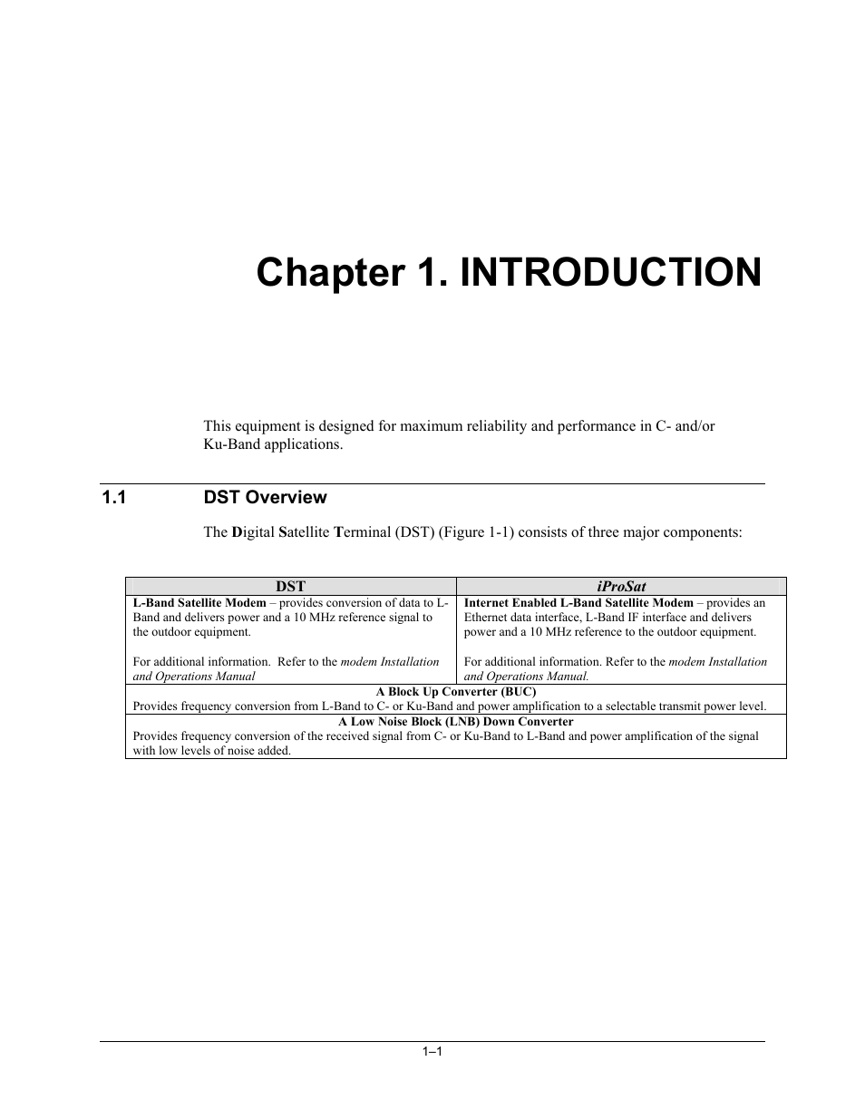 Introduction, Dst overview, Chapter 1. introduction | Comtech EF Data DST User Manual | Page 19 / 66