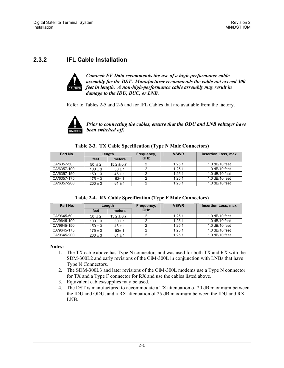 Ifl cable installation, 2 ifl cable installation | Comtech EF Data DST User Manual | Page 29 / 66